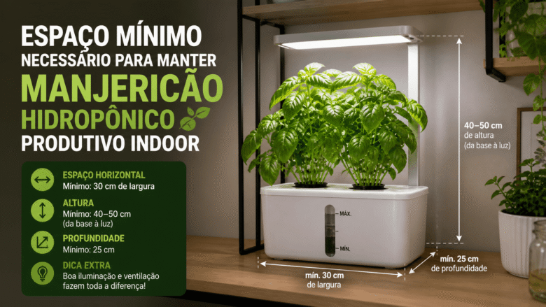 Espaço Mínimo Necessário para Manter Manjericão Hidropônico Produtivo Indoor