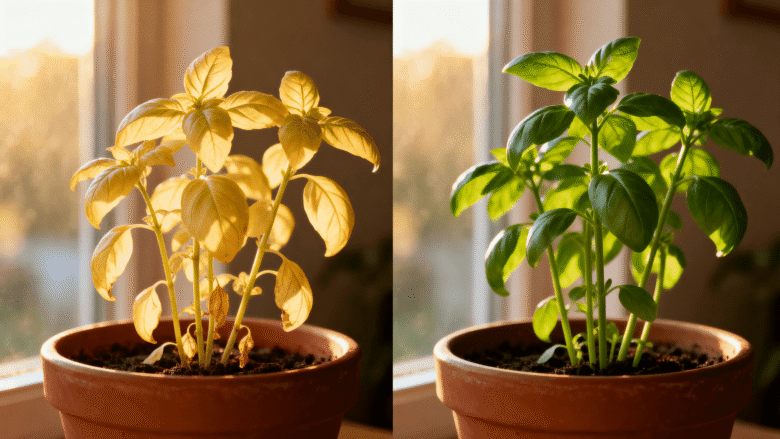 Solução nutritiva desbalanceada no cultivo de manjericão indoor sinais e correções